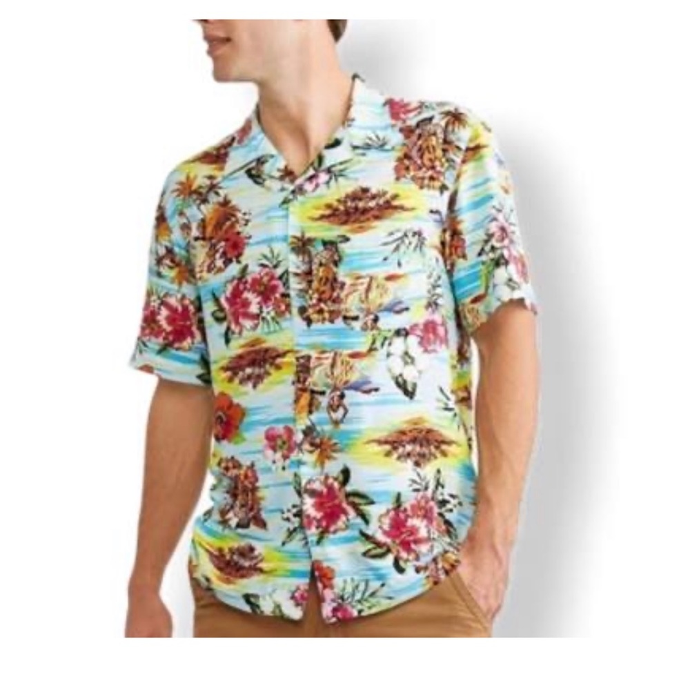 George Hawaiian Troplcal Print Size M Shirt EUC